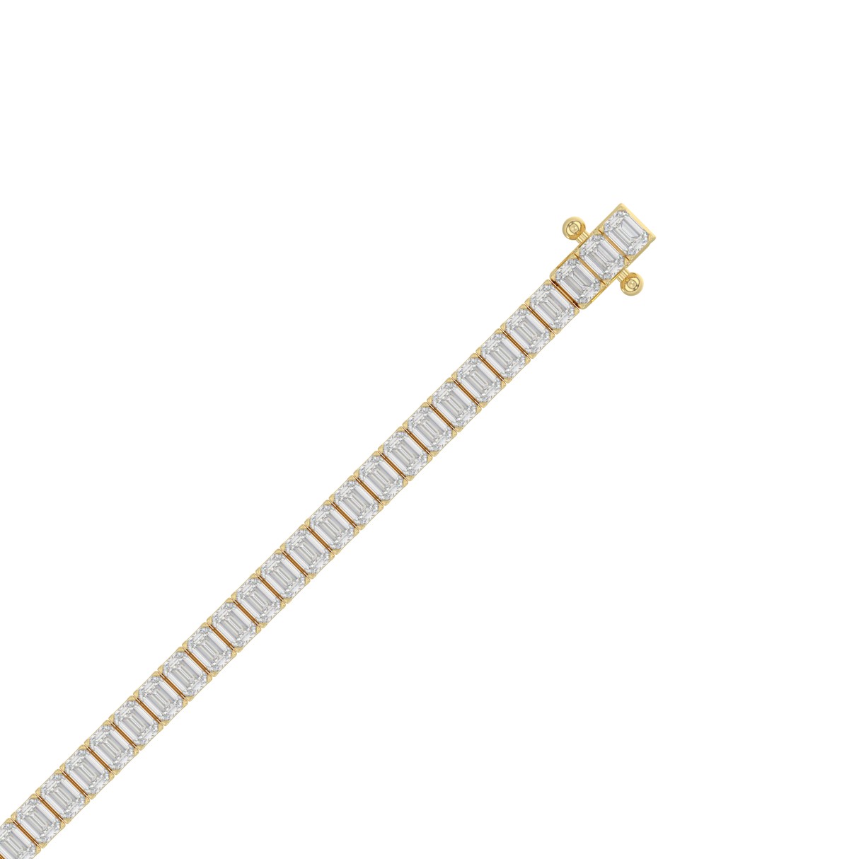 LADIES BRACELET 9CT EMERALD DIAMOND 14K YELLOW GOLD