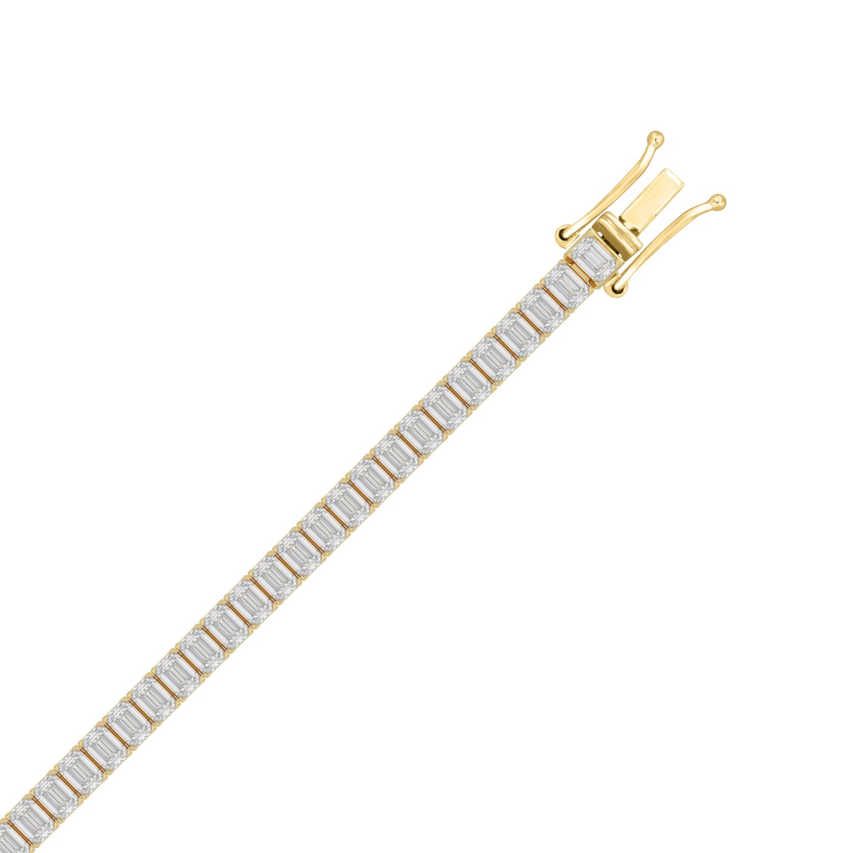 LADIES BRACELET 9CT EMERALD DIAMOND 14K YELLOW GOLD