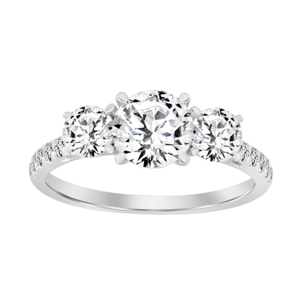 LADIES RING 1 3/4 CT ROUND DIAMOND 14K WHITE GOLD...