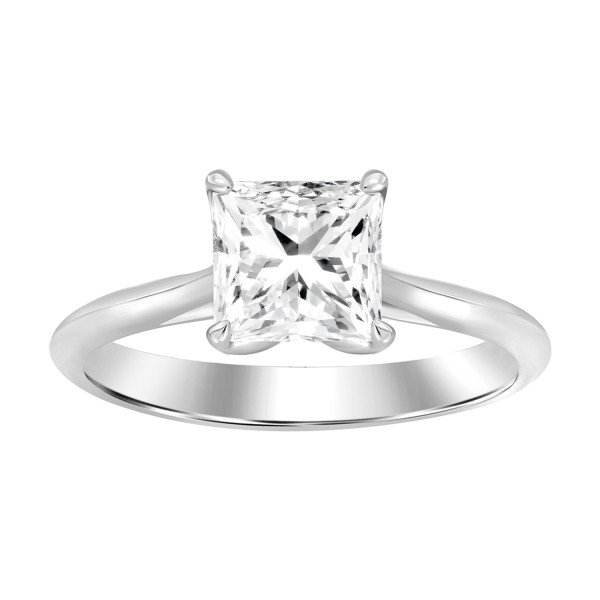 LADIES RING 1 1/2 CT PRINCESS DIAMOND 14K WHITE GO...