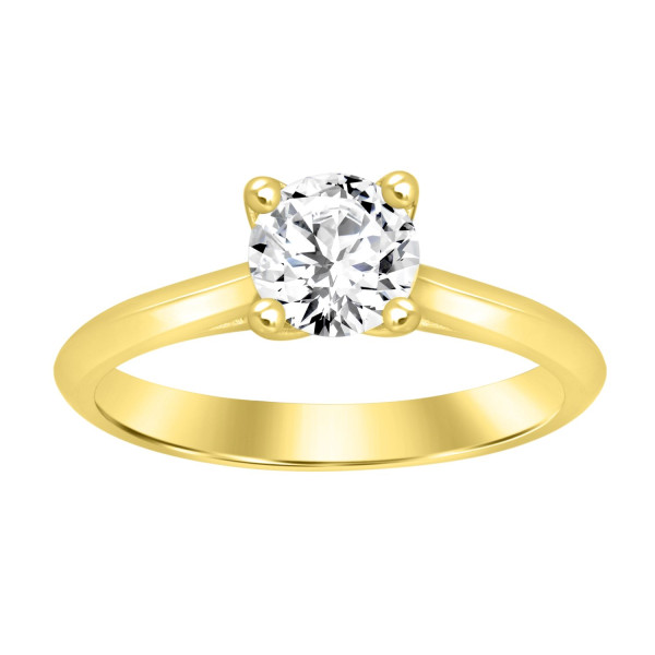 LADIES RING 1/2 CT ROUND DIAMOND 14K YELLOW GOLD...