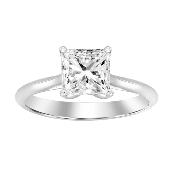 LADIES RING 1/2 CT PRINCESS DIAMOND 14K WHITE GOLD...