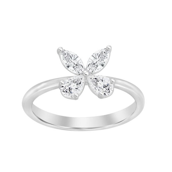 LADIES RING 1 1/10 CT PEAR/MARQUISE DIAMOND 14K WH...