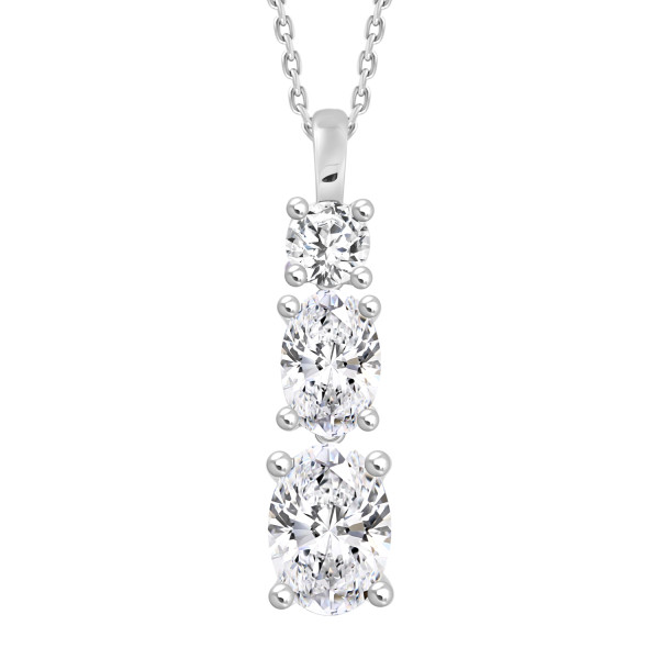 LADIES PENDANT WITH CHAIN 1 3/8 CT ROUND/OVAL DIAM...