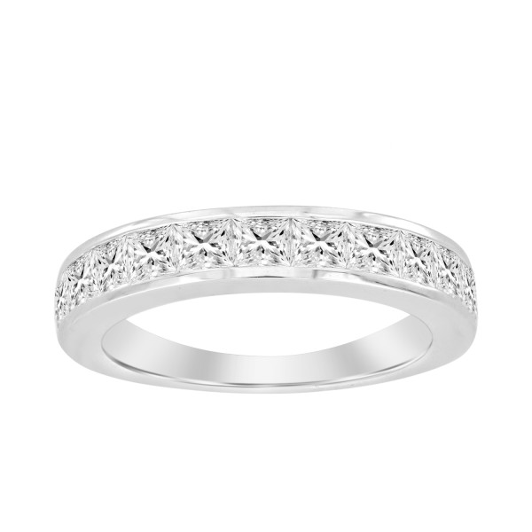 14K WHITE GOLD 1 1/2CT PRINCESS DIAMOND LADIES ETE...
