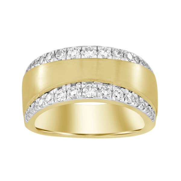 14K YELLOW GOLD 1CT ROUND DIAMOND MENS RING...