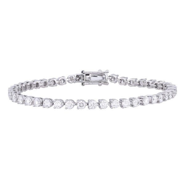 14K WHITE GOLD 5 CT ROUND DIAMOND LADIES BRACELET...