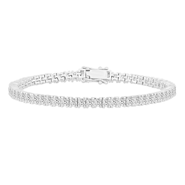 LADIES BRACELET 7 CT PRINCESS DIAMOND 14K WHITE GO...
