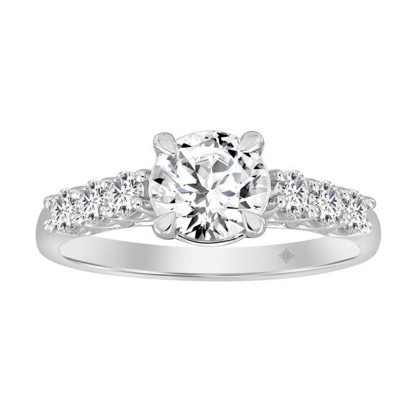 LADIES RING 1 1/2 CT ROUND DIAMOND 14K WHITE GOLD...
