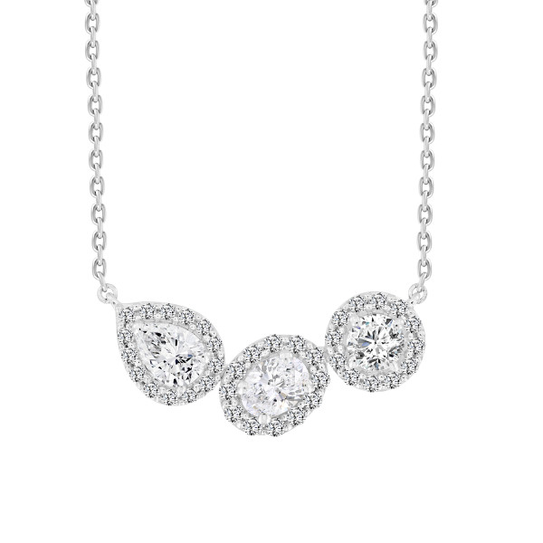 LADIES NECKLACE 2 1/2 CT ROUND/PEAR/OVAL DIAMOND 1...