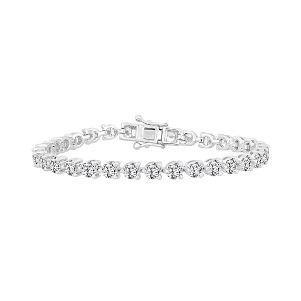 LADIES BRACELET 11 CT ROUND DIAMOND 14K WHITE GOLD...