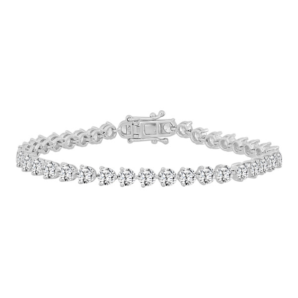 LADIES BRACELET 9 1/2 CT ROUND DIAMOND 14K WHITE G...