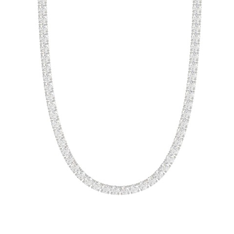 14K WHITE GOLD 4.00CT ROUND DIAMOND LADIES SEMI MOUNT TENNIS NECKLACE