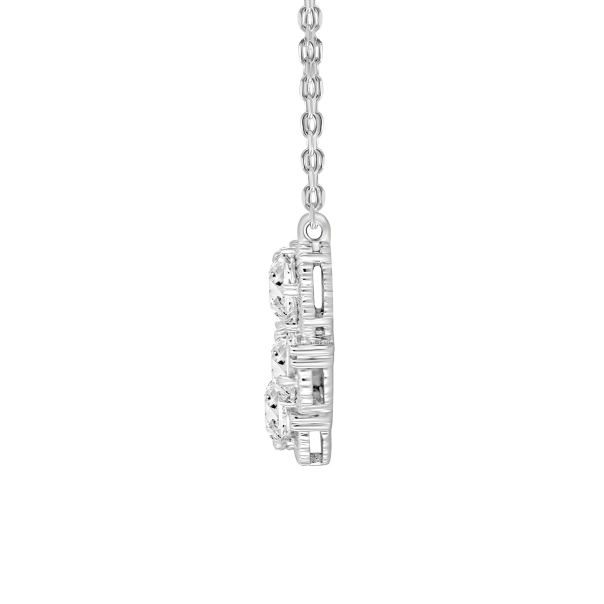 LADIES NECKLACE 1 1/2CT ROUND DIAMOND 14K WHITE GOLD