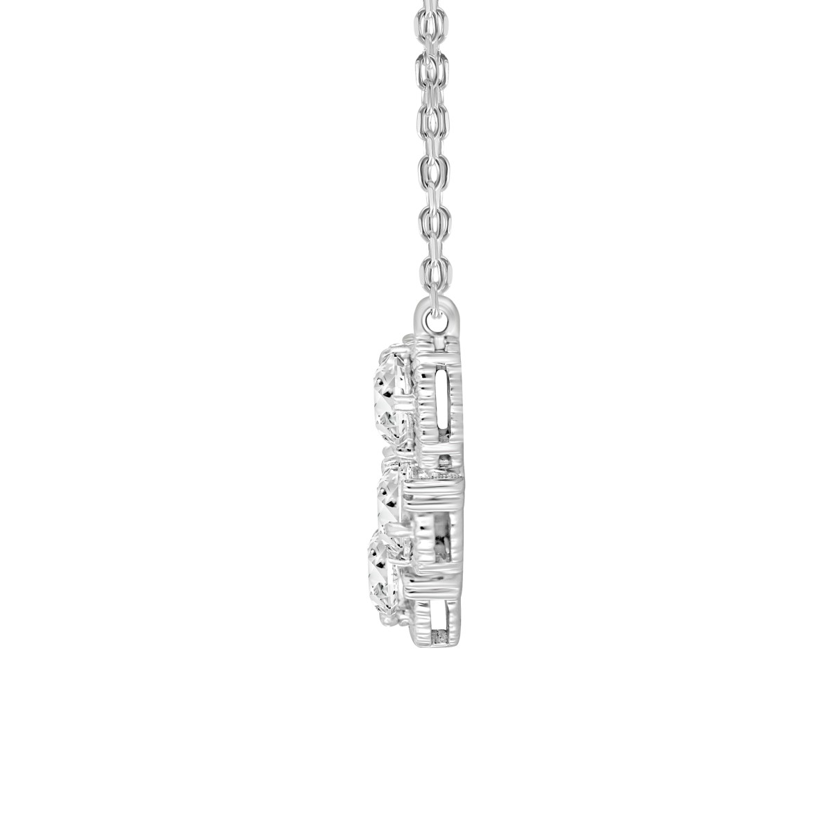 LADIES NECKLACE 1 1/2CT ROUND DIAMOND 14K WHITE GOLD