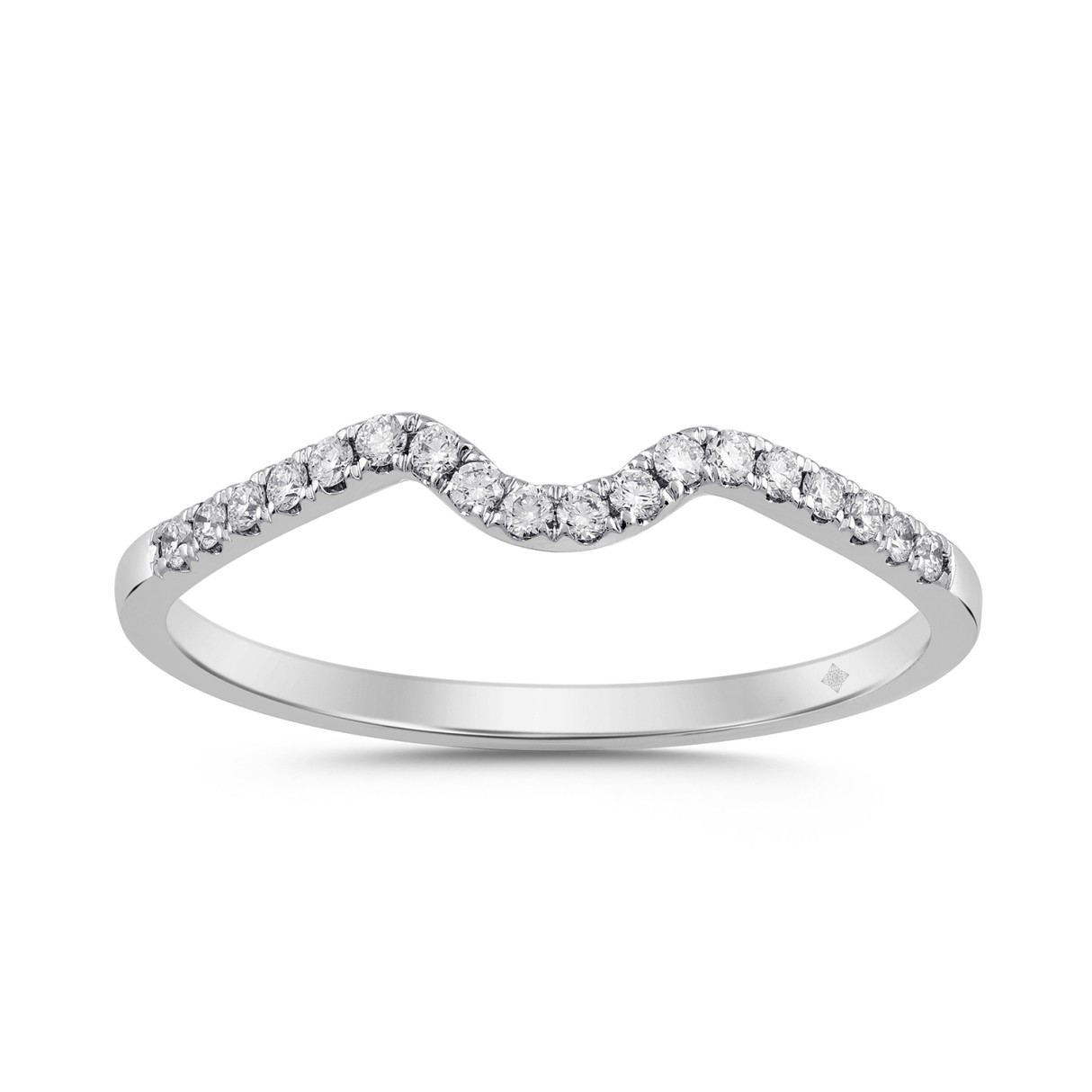 LADIES BAND ONLY 1/4CT ROUND DIAMOND 14K WHITE GOL...