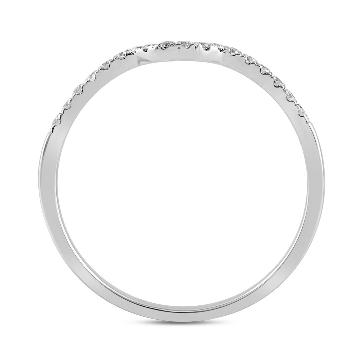 LADIES BAND ONLY 1/4CT ROUND DIAMOND 14K WHITE GOLD 