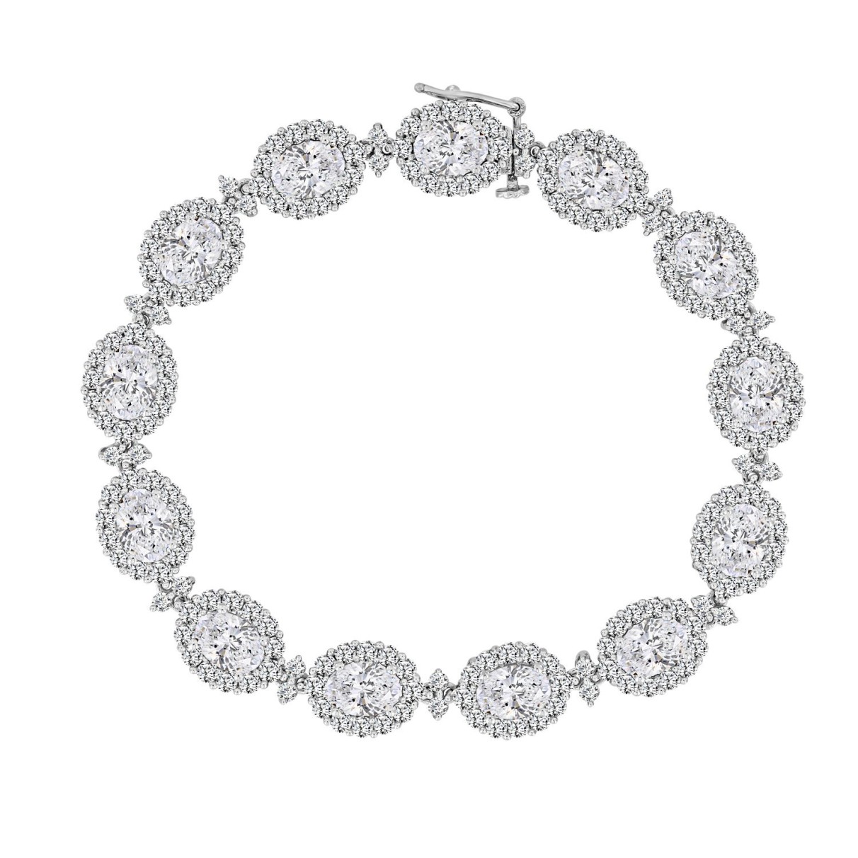 LADIES BRACELET 15 1/4CT ROUND/OVAL DIAMOND 14K WH...