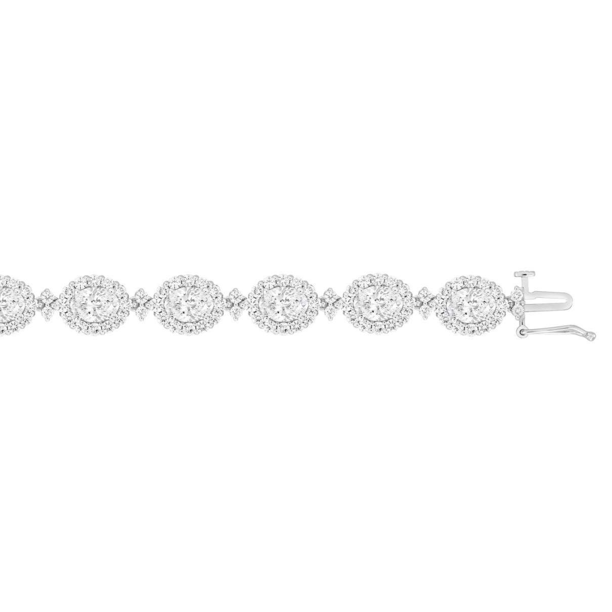 LADIES BRACELET 15 1/4CT ROUND/OVAL DIAMOND 14K WHITE GOLD