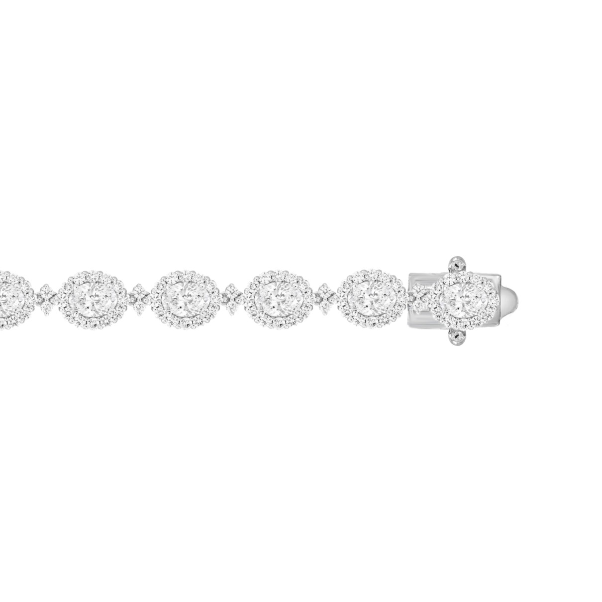 LADIES BRACELET 15 1/4CT ROUND/OVAL DIAMOND 14K WHITE GOLD