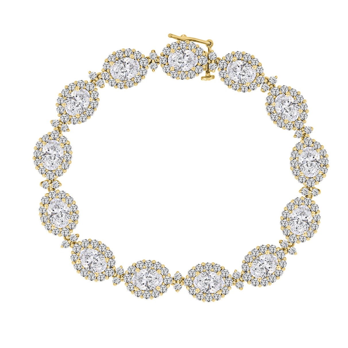 LADIES BRACELET 15 1/4CT ROUND/OVAL DIAMOND 14K YE...