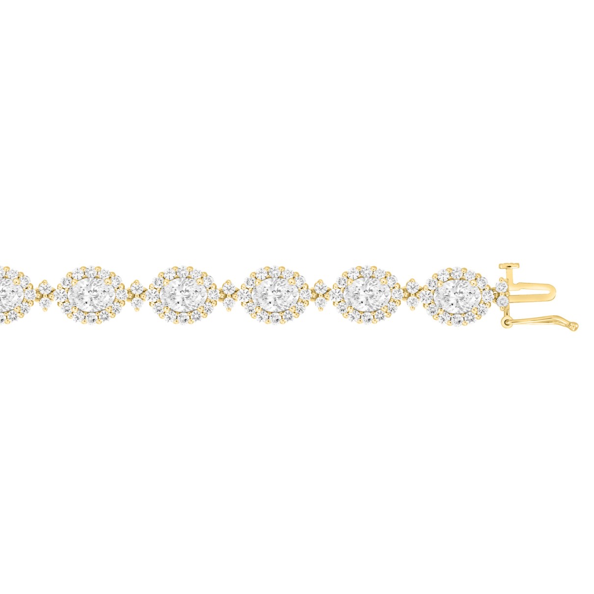 LADIES BRACELET 15 1/4CT ROUND/OVAL DIAMOND 14K YELLOW GOLD