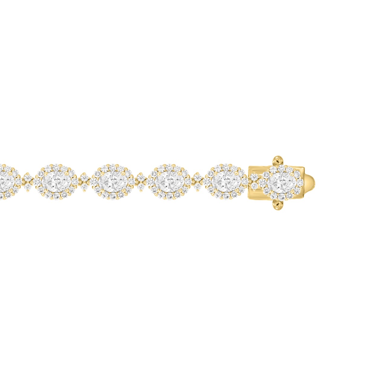 LADIES BRACELET 15 1/4CT ROUND/OVAL DIAMOND 14K YELLOW GOLD