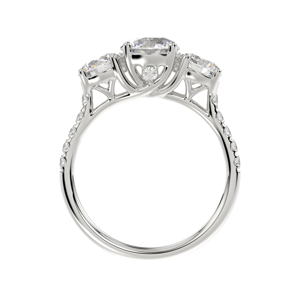 LADIES RING 2CT ROUND DIAMOND 14K WHITE GOLD (CENTER STONE ROUND DIAMOND 1CT )