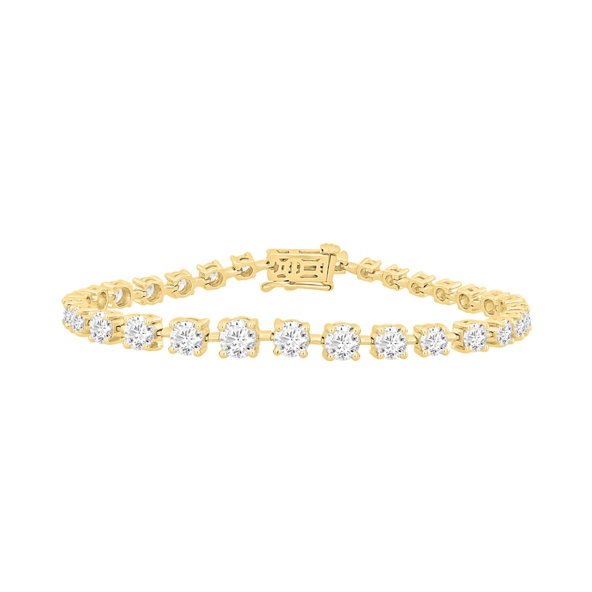 LADIES BRACELET 6 1/2CT ROUND DIAMOND 14K YELLOW GOLD