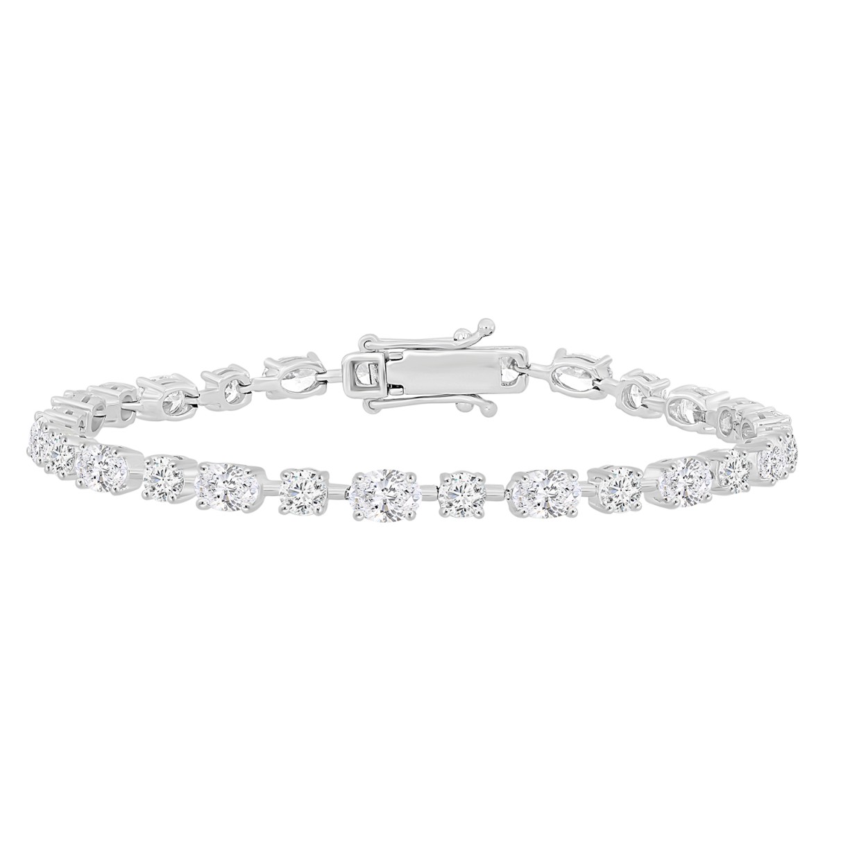 LADIES BRACELET 8 1/2CT ROUND/OVAL DIAMOND 14K WHITE GOLD