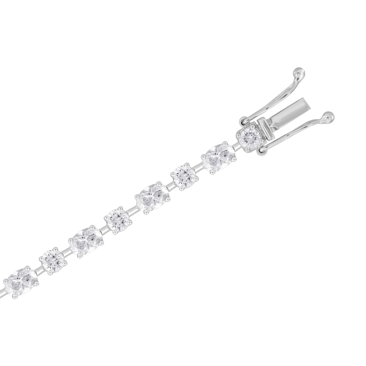 LADIES BRACELET 8 1/2CT ROUND/OVAL DIAMOND 14K WHITE GOLD