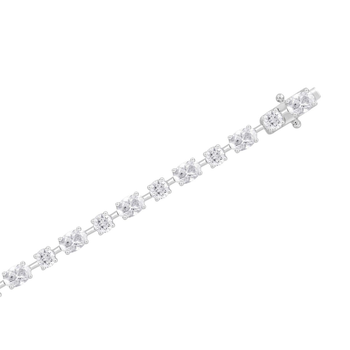 LADIES BRACELET 8 1/2CT ROUND/OVAL DIAMOND 14K WHITE GOLD