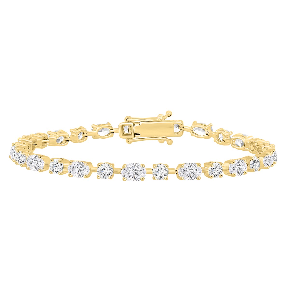 LADIES BRACELET 8 1/2CT ROUND/OVAL DIAMOND 14K YELLOW GOLD