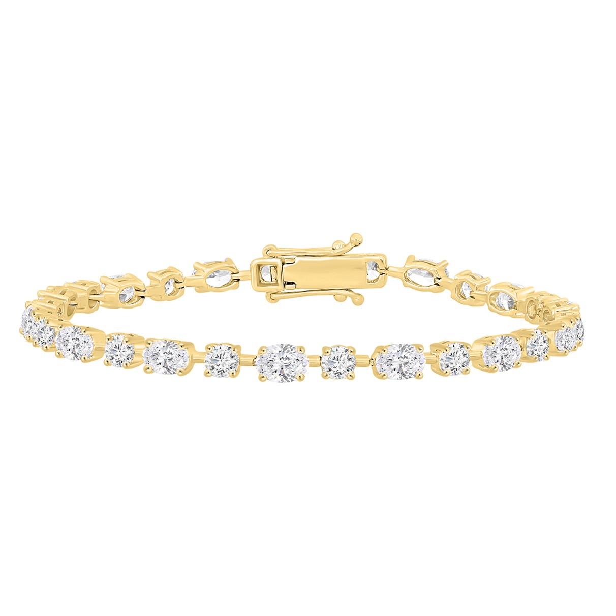 LADIES BRACELET 8 1/2CT ROUND/OVAL DIAMOND 14K YELLOW GOLD