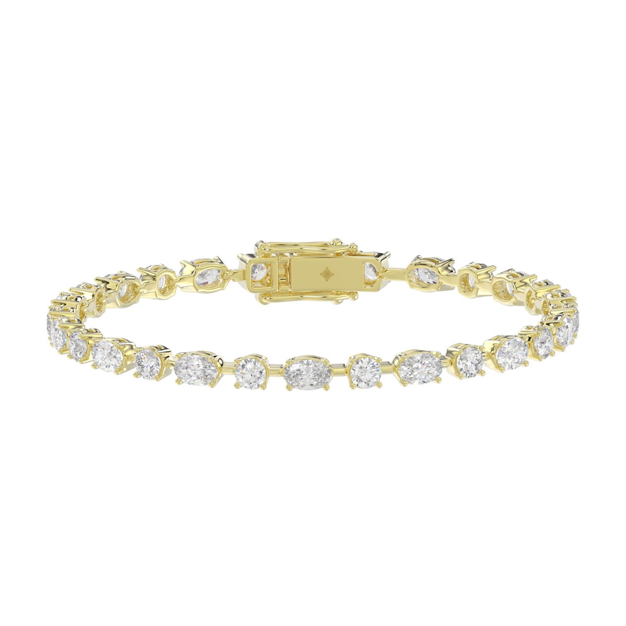 LADIES BRACELET 8 1/2CT ROUND/OVAL DIAMOND 14K YELLOW GOLD