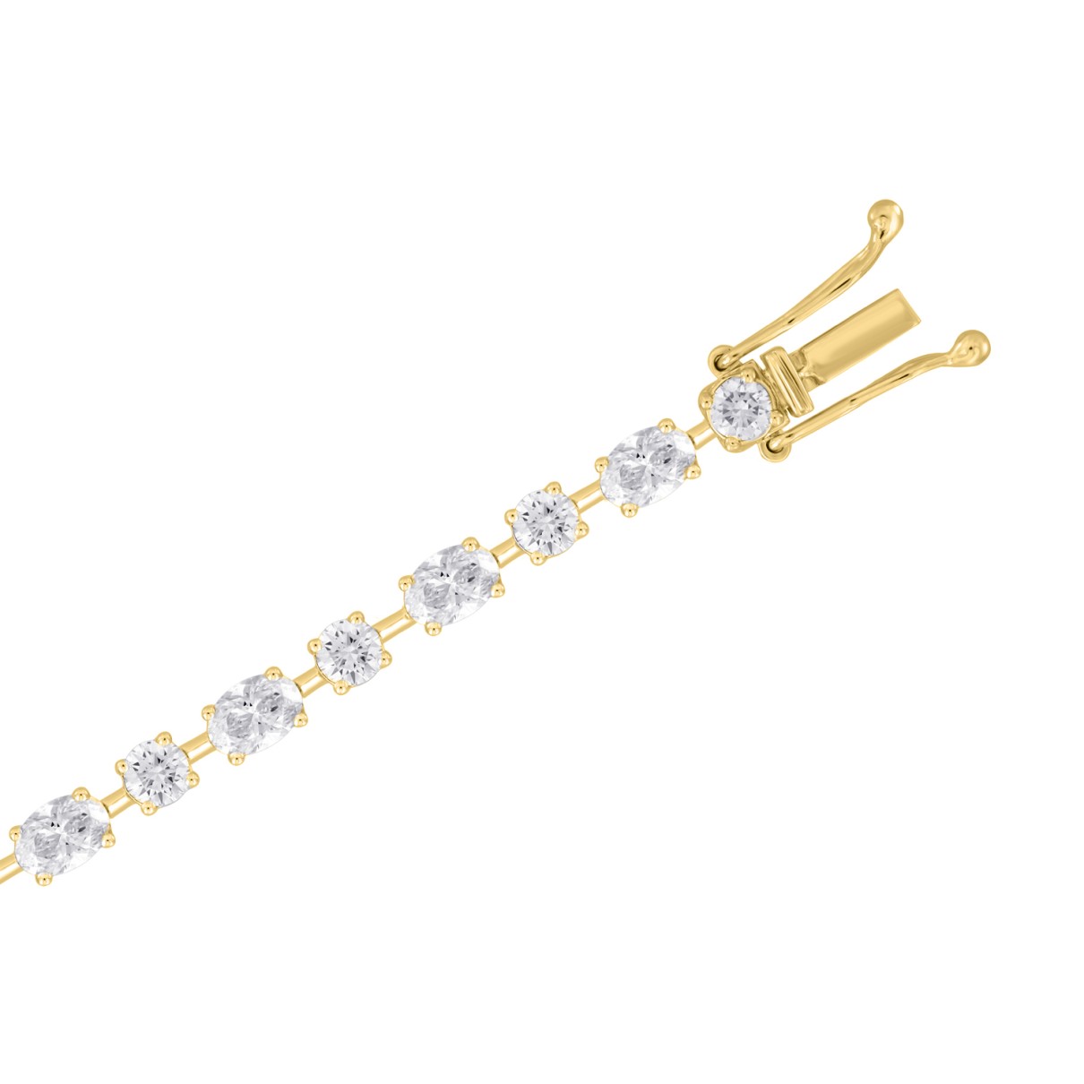 LADIES BRACELET 8 1/2CT ROUND/OVAL DIAMOND 14K YELLOW GOLD