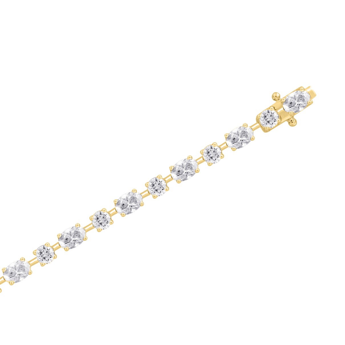 LADIES BRACELET 8 1/2CT ROUND/OVAL DIAMOND 14K YELLOW GOLD