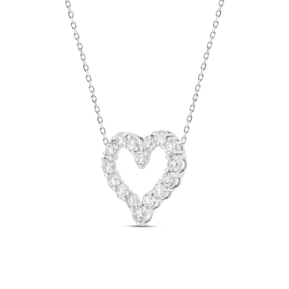 LADIES NECKLACE 3 1/3CT ROUND DIAMOND 14K WHITE GOLD