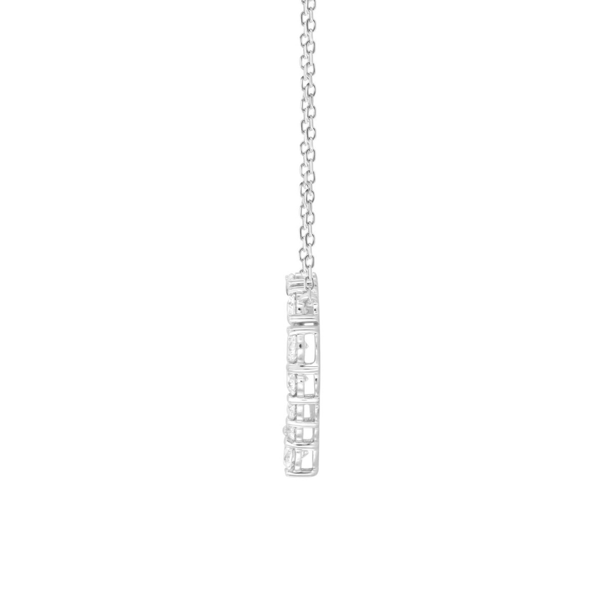 LADIES NECKLACE 3 1/3CT ROUND DIAMOND 14K WHITE GOLD