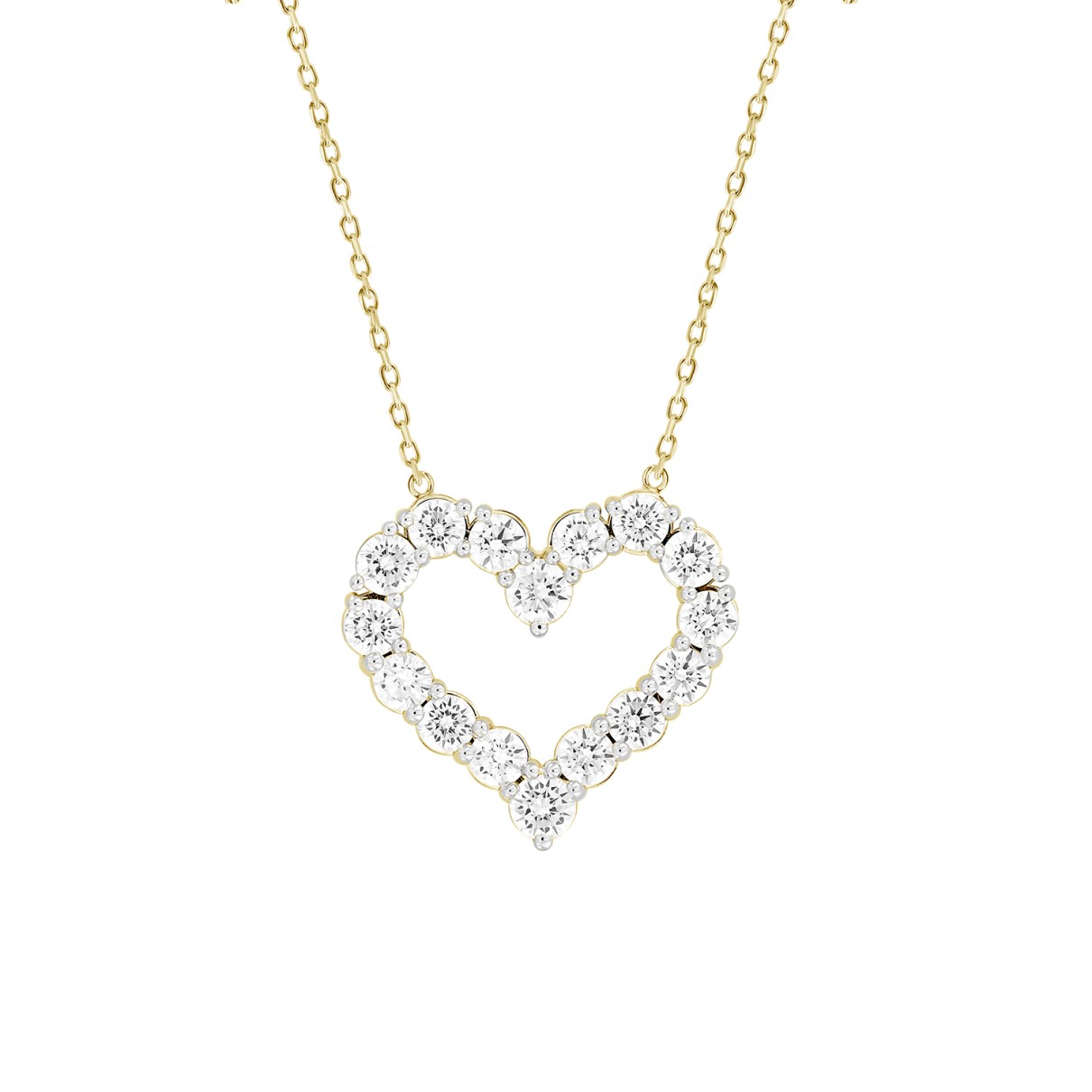 LADIES NECKLACE 3 1/3CT ROUND DIAMOND 14K YELLOW GOLD