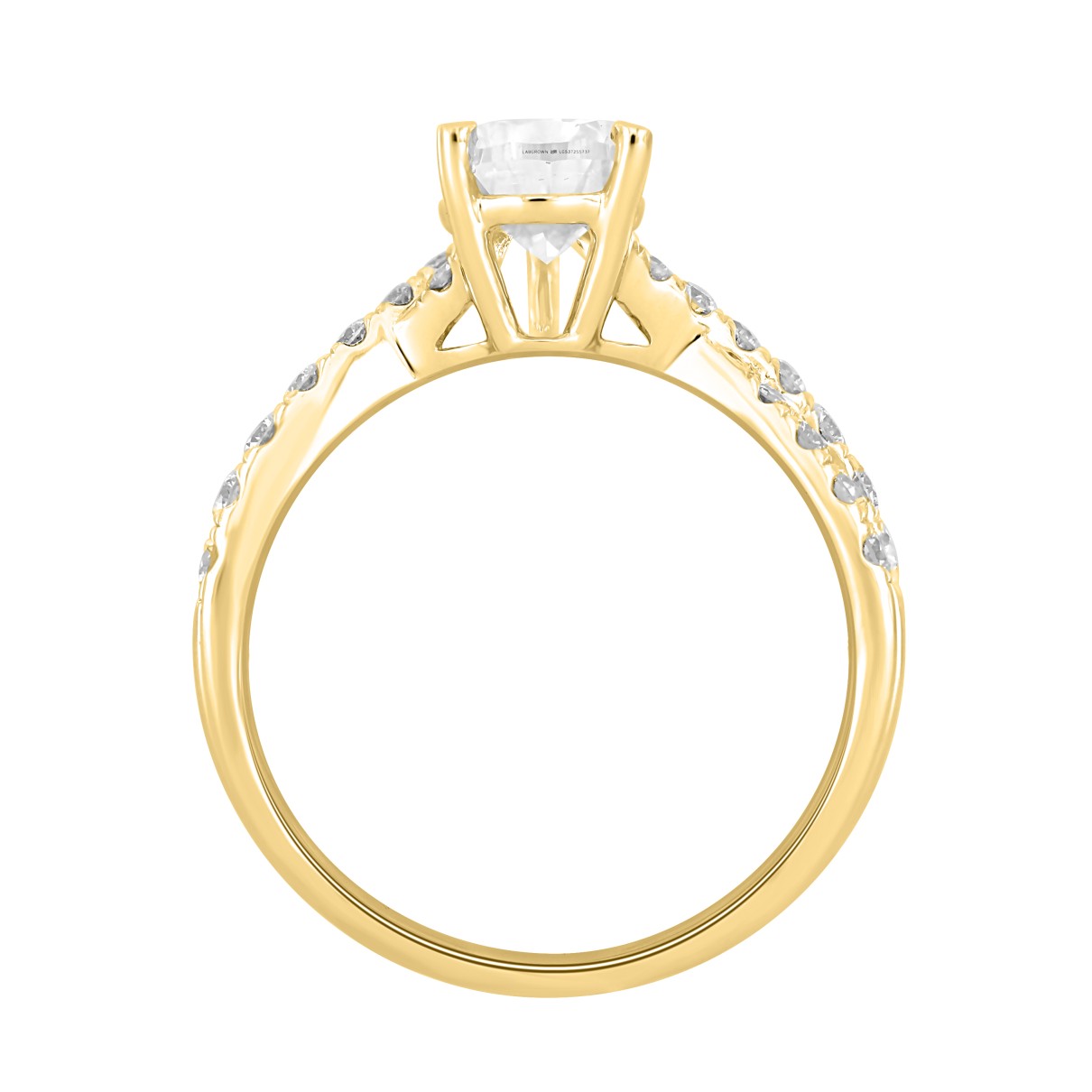 LADIES RING 2CT ROUND/PEAR DIAMOND 14K YELLOW GOLD (CENTER STONE PEAR DIAMOND 1 1/2CT )