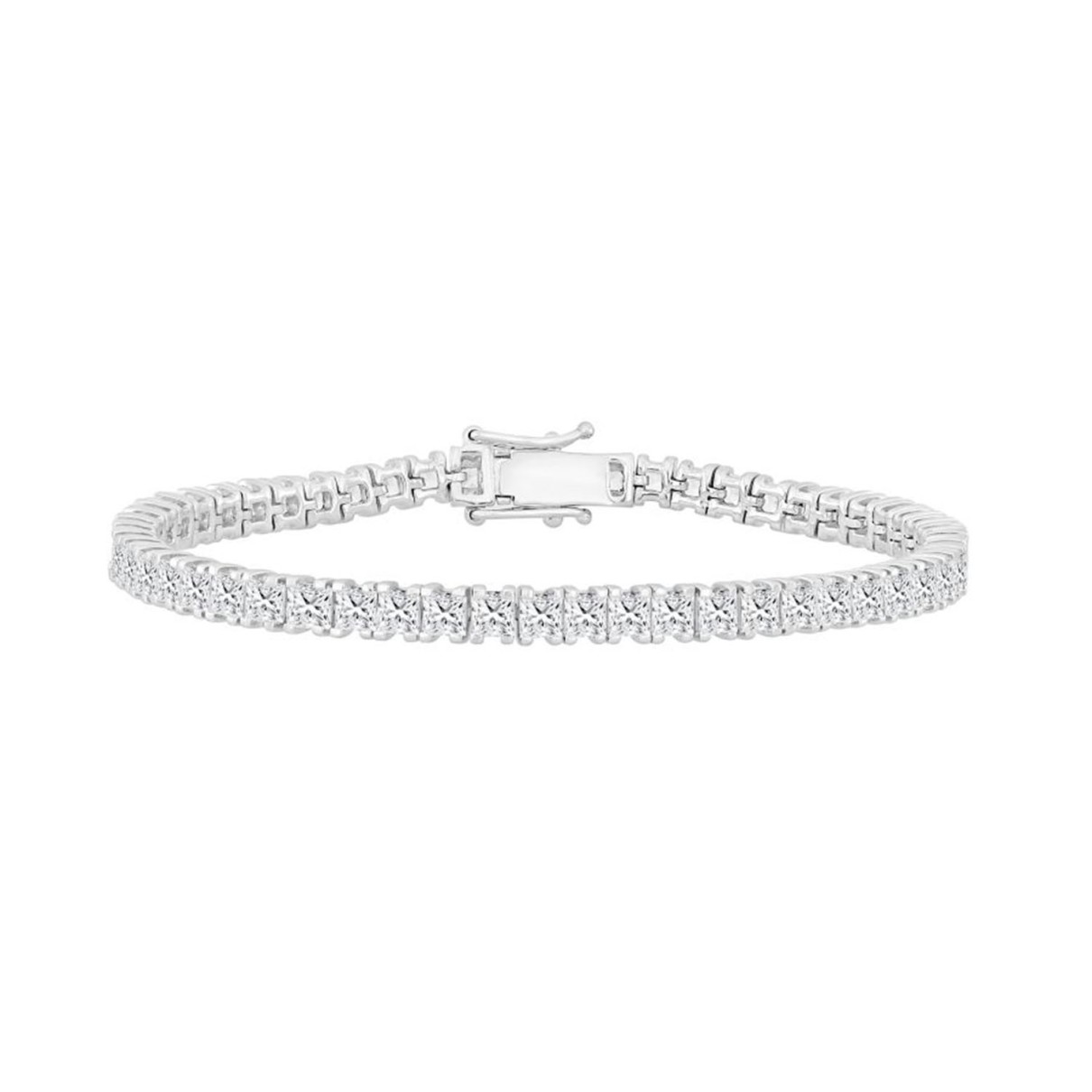 LADIES BRACELET 9CT PRINCESS DIAMOND 14K WHITE GOLD