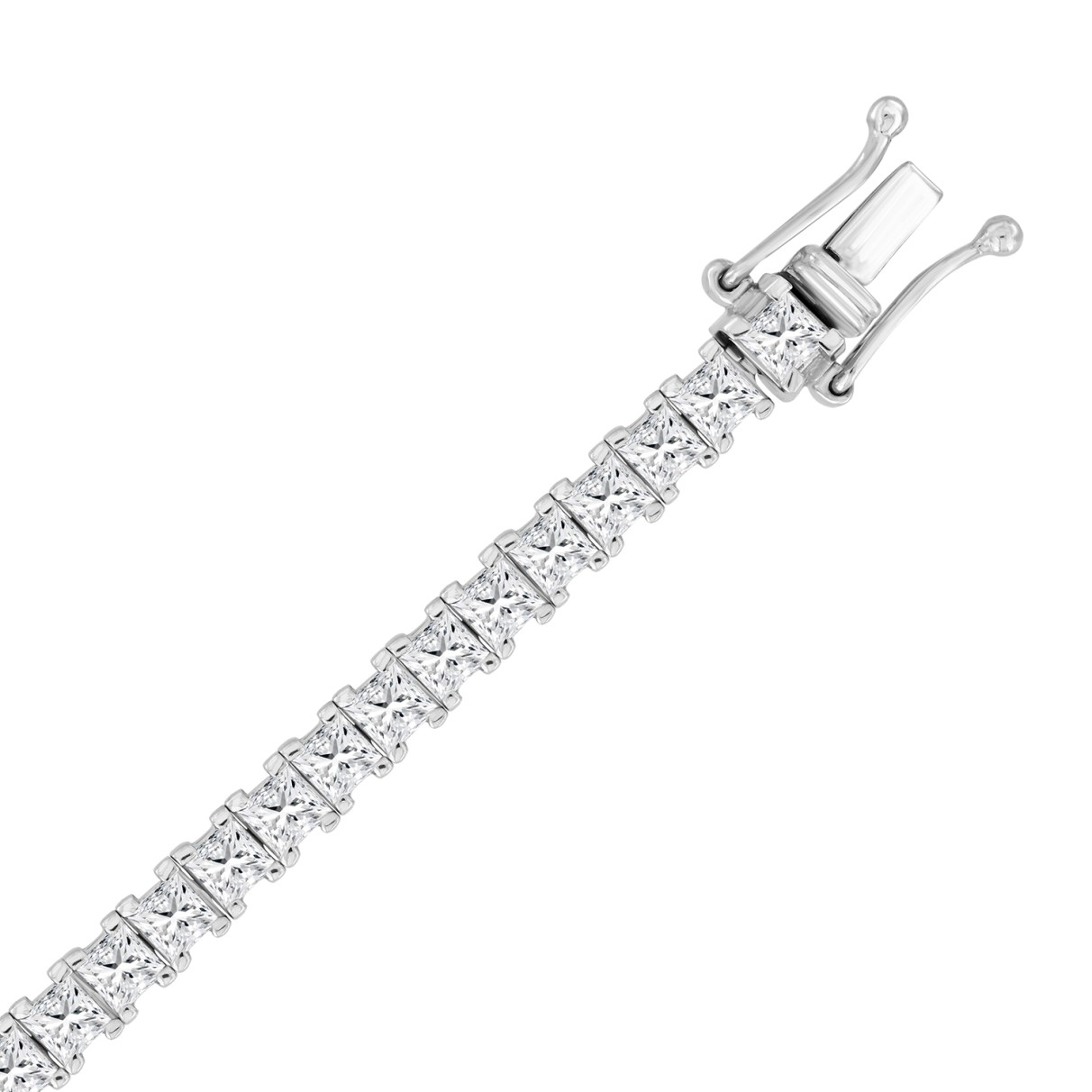 LADIES BRACELET 9CT PRINCESS DIAMOND 14K WHITE GOLD