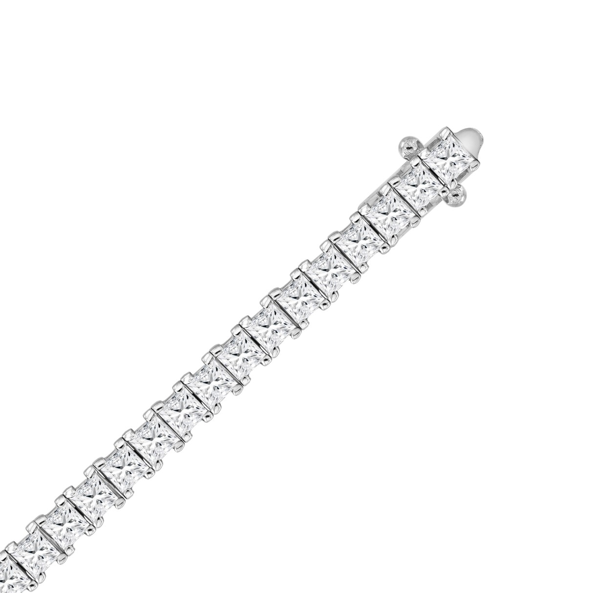 LADIES BRACELET 9CT PRINCESS DIAMOND 14K WHITE GOLD