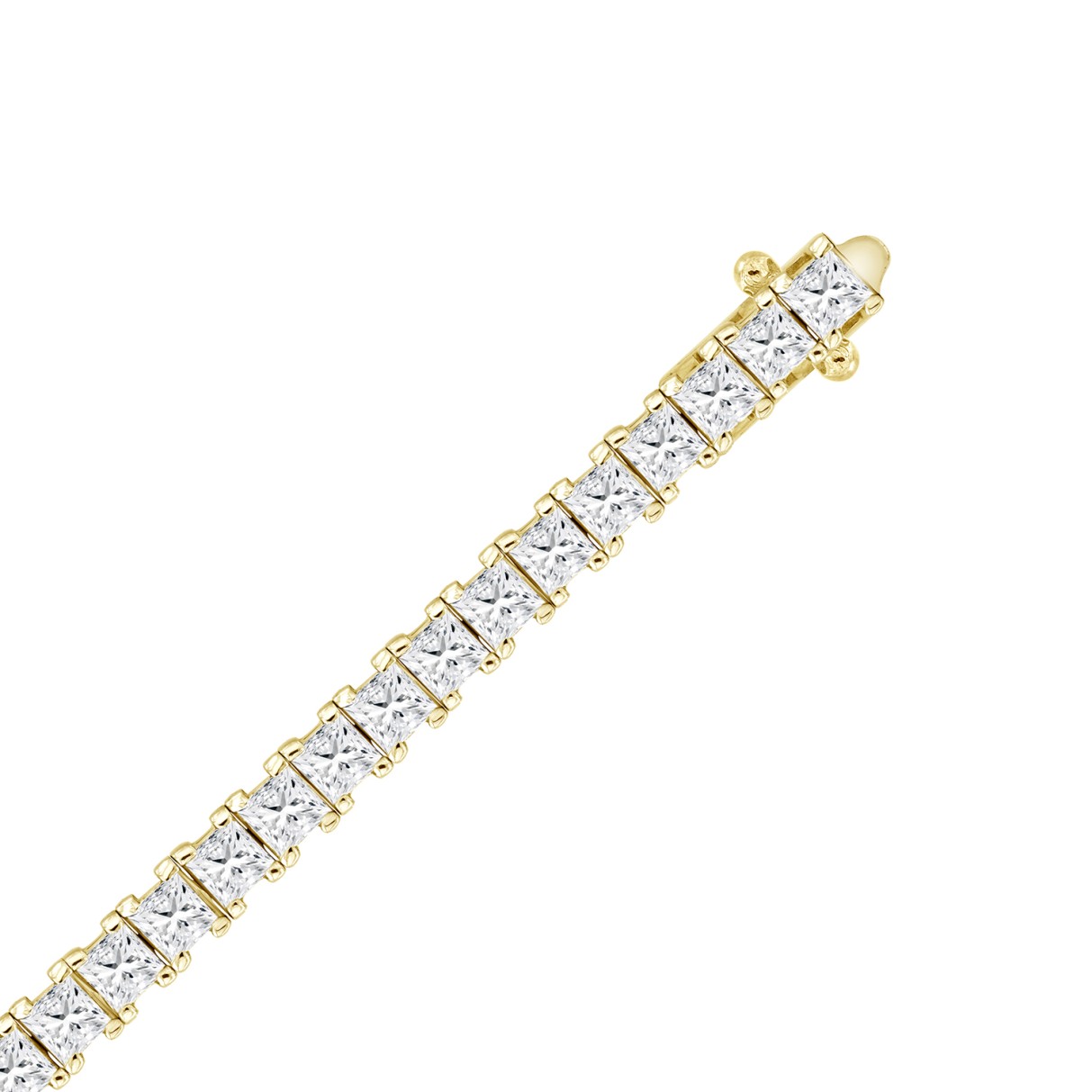 LADIES BRACELET 9CT PRINCESS DIAMOND 14K YELLOW GOLD