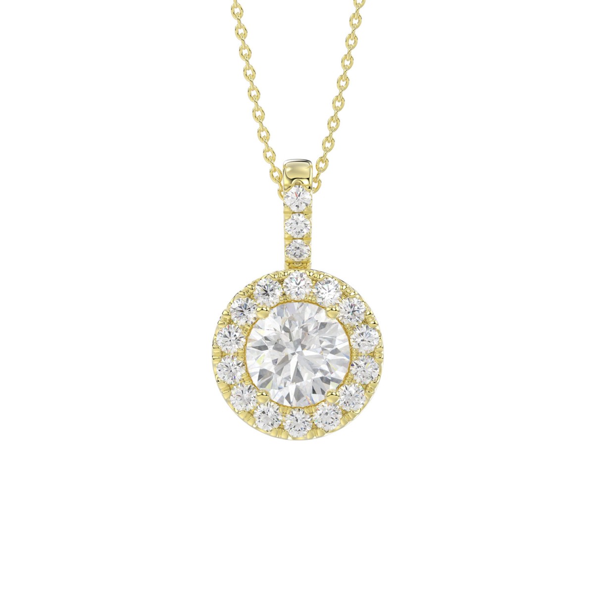 LADIES PENDANT WITH CHAIN 2 3/4CT ROUND DIAMOND 14...