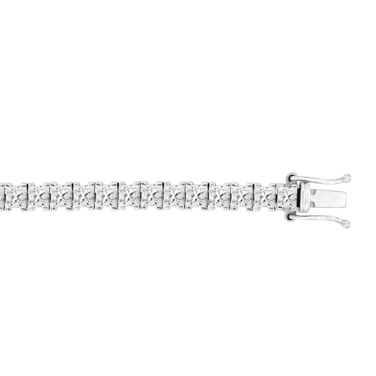 LADIES BRACELET 11CT PRINCESS DIAMOND 14K WHITE GOLD