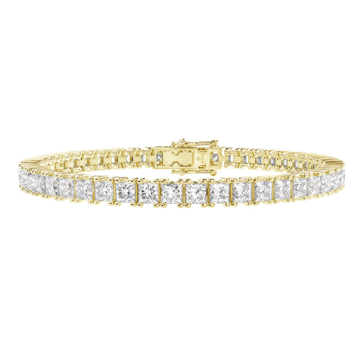 LADIES BRACELET 11CT PRINCESS DIAMOND 14K YELLOW G...