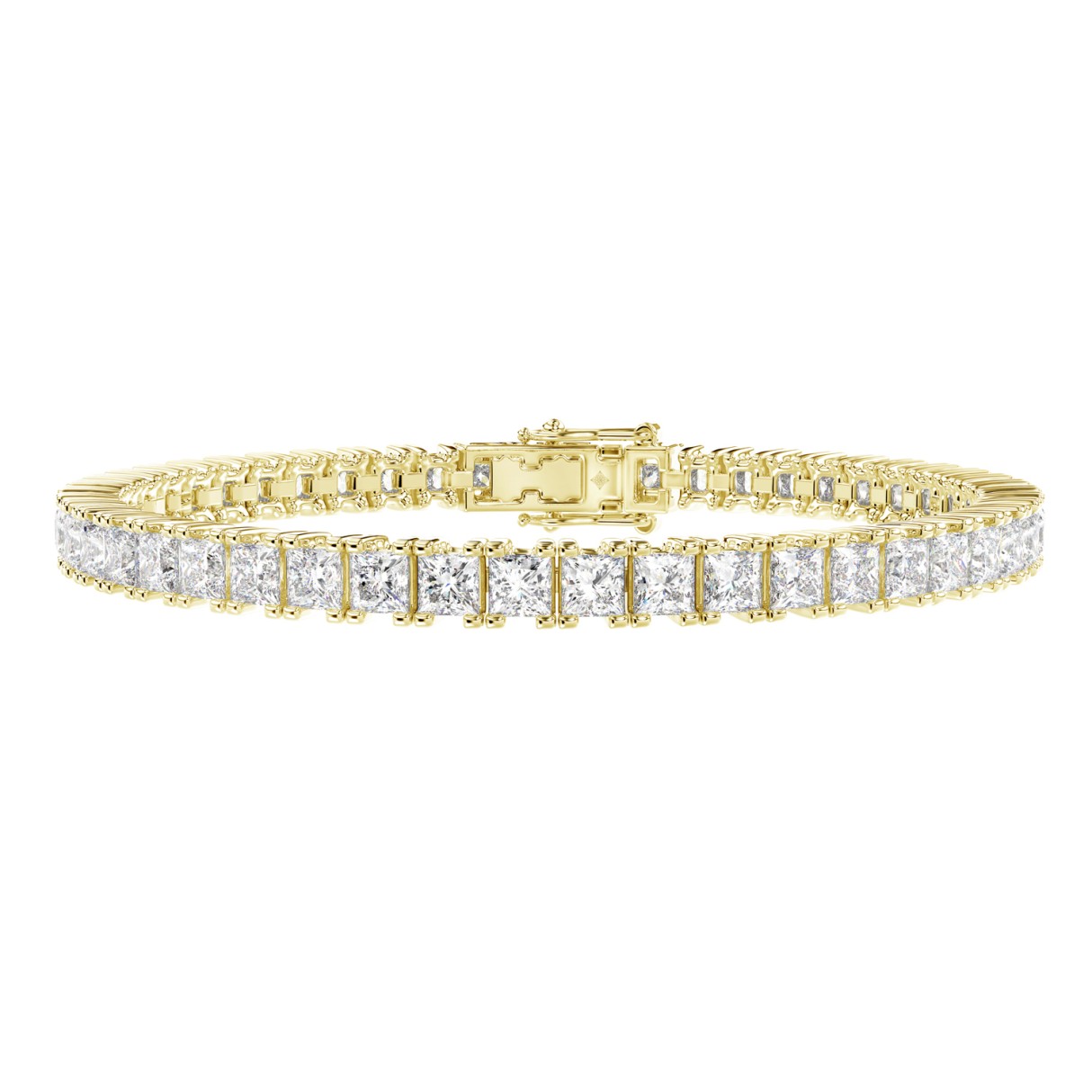 LADIES BRACELET 11CT PRINCESS DIAMOND 14K YELLOW GOLD