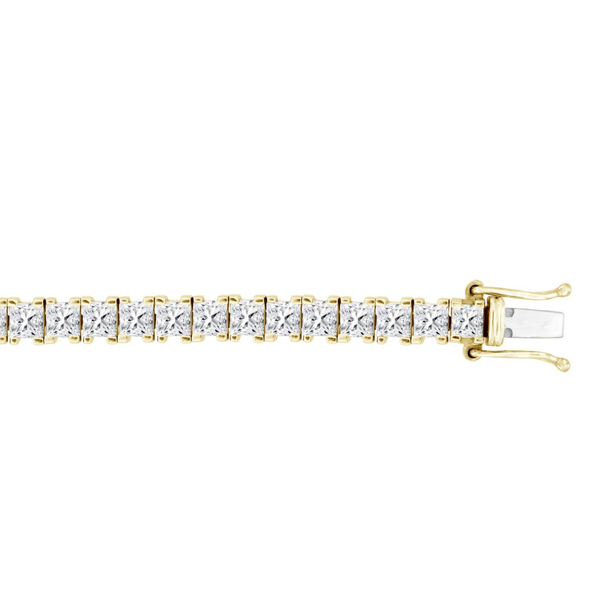 LADIES BRACELET 11CT PRINCESS DIAMOND 14K YELLOW GOLD